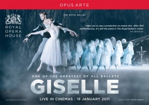 Anuncio del ballet clásico "Giselle" del Royal Opera House (ROH) para ver retransmisión en vivo en cines