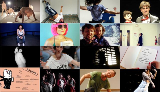 Collage con las fotografías de los carteles de los diferentes eventos del Festival SÂLMON< 2013.