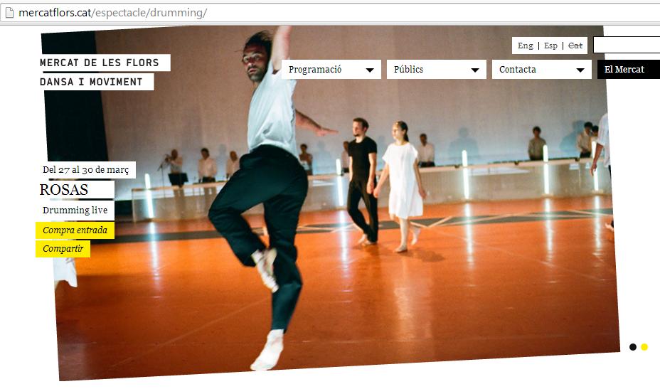 Un grupo de 4 fuimos a ver DRUMMING LIVE de ROSAS en el Mercat de les Flors. ¡Sólo hasta&nbsp;mañana!