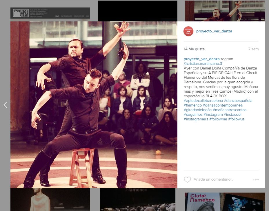 Fotografía de la actuación de Daniel Doña Compañía de Danza Española en el vestíbulo del Mercat de les Flors, en el CIUTAT FLAMENCO de Barcelona.