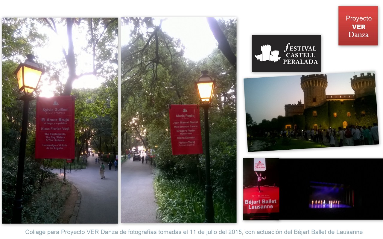 Collage de fotografías tomadas en el Castell Peralada el 11 de julio del 2015, 2o día de actuación del Béjart Ballet Lausanne.